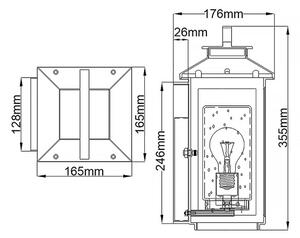 Quintiesse QN-ATWATER-S-BK -Aplică de perete pentru exterior ATWATER S 1xE27/60W/230V IP44 neagră