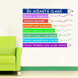 Sticker perete In aceasta clasa - Creioane colorate