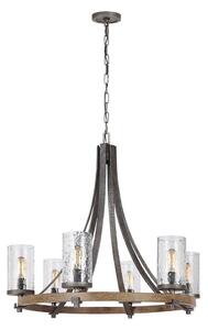 Quintiesse QN-ANGELO6 - Candelabru cu lanț ANGELO 6xE27/60W/230V, decor stejar