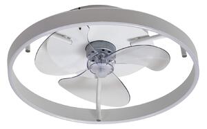 Ventilator de tavan cu LED Momitu, alb, aluminiu, Ø 50 cm - Lindby Lindby, Momitu, reglabil, Alb, Camera de zi, Aluminiu, Modern