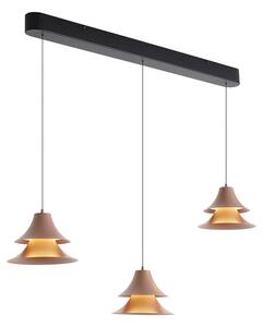 Lampă suspendată neagră cu mocha incl. LED cu 3 trepte de intensitate luminoasă 3 lumini Easylift - Witch