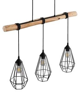 Eldarion 3 Lustră Pendul Black/Wood - Lindby