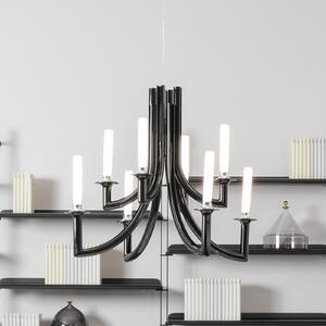 Kartell Khan candelabru, Ø 77 cm negru, reglabil, Negru, Camera de zi / sufragerie, Plastic, Design