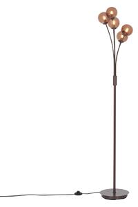 Lampă de podea de design bronz cu sticlă bronzată cu 5 lumini - Atena
