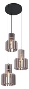 Lampă suspendată retro neagră cu 3 lumini gri-maro - Felt