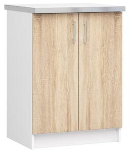 Dulap inferior de bucătărie Lula s60 (Alb mat + stejar sonoma). Promo -21%. 1068591