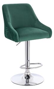 HR920W Scaun Verde din Catifea cu Bază Cromata