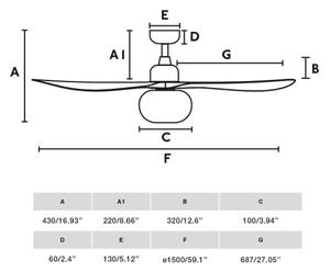 FARO 34363WT-11L Ventilator de tavan OUTWOOD L 1xE27/15W/230V alb, diam. 150 cm, WT, IP44 + telecomandă