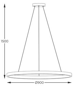 Zuma Line PEN89424-90BK - Lustră LED HORIK suspendată pe cablu, 40W, 230V, 3000/4000/6000K