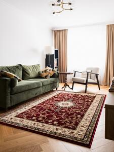 Covor Clasic Sufragerie Dormitor, Model Lotos 523 210, Rosu Dreptunghi, 120x200