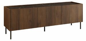 Comodă TV Comfivo Belviro, Nuc, Marmură neagră, PAL laminat, 50x144x37cm, 26 kg
