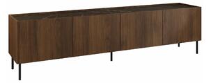 Comodă TV Comfivo Belviro I, Nuc, Marmură neagră, PAL laminat, 50x200x37cm, 35 kg