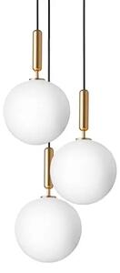 Miira 3 Candelabru Large Brass/Opal White - Nuura