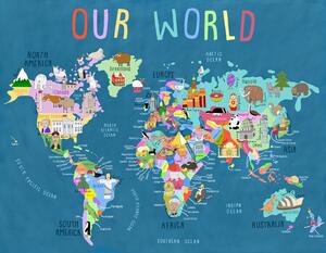 Ilustrație Our World Illustrated World Map for Kids, Carla Daly