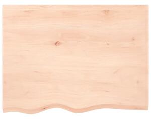 Poliță de perete, 80x60x(2-6) cm, lemn masiv de stejar netratat