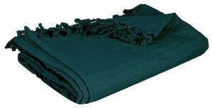Cuvertura de pat cu franjuri PEACOCK, 160 x 220 cm, verde