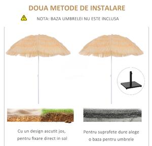 Umbrelă Outsunny Portabilă pentru Plajă/Grădină, Rezistentă la Apă, Ușor de Transportat, Ideală pentru Exterior | Aosom Romania