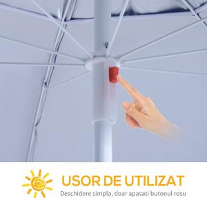 Outsunny Umbrelă Parasolară 2 în 1 din Poliester și Fier cu Geantă de Transport Ușoară 210x222cm | Aosom Romania