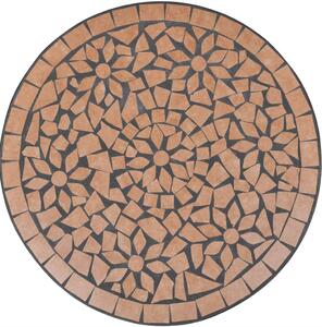 Masă de bistro, cărămiziu, 60 cm, mozaic