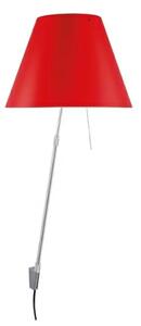 Costanza Aplică de Perete cu Dimmer Aluminium cu Primary Red - Luceplan