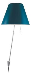 Costanza Aplică de Perete cu Dimmer Aluminium cu Petroleum Blue - Luceplan