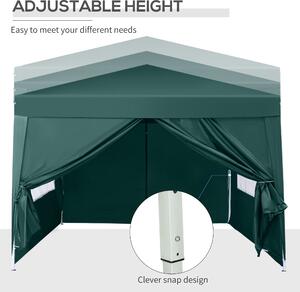 Foisor Impermeabil Outsunny cu Paneluri Laterale Pliabile 3x3m, Verde | Aosom RO