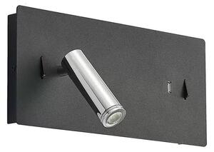 Kimo LED Square Aplică de Perete USB Black - Lucande