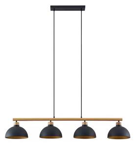Tirzana 4 Lustră Pendul Black/Light Wood - Lindby