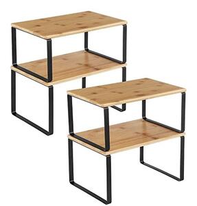 Set 4 rafturi bucatarie, Songmics, Antic-Negru, 30x20x15 cm