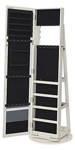 Dulap de bijuterii cu blocare, Songmics, Oglinda, JBC62W, 38 x 161 x 38 cm