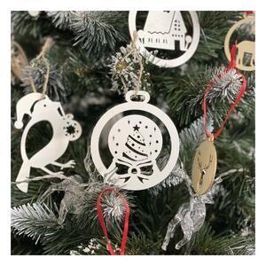 Set 20 decoratiuni din lemn pentru brad de Craciun, diverse forme si modele