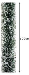Beteala decorativa Craciun, lungime 6 metri, varfuri aspect nins, grosime 15 cm