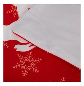 Set 4 fete de perna, tematica de Craciun, inchidere cu fermoar, 45x45 cm, alb si rosu