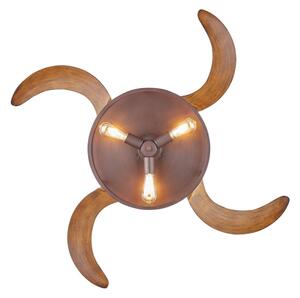 Ventilator LED de tavan CLASSIC FANAWAY 212925 3xE27/4W/230V maro + telecomandă