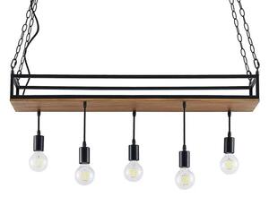 Kirista 5 Lustră Pendul Wood/Black - Lindby