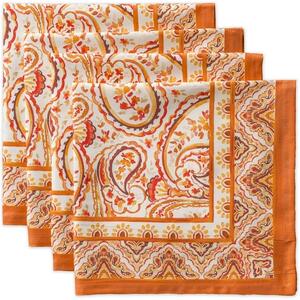 Set 4 naproane din bumbac moale, orange, 45cm x 45cm