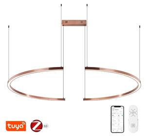 Immax NEO 07328L - Lustră LED dimabilă pe cablu FINO, 72W/230V, 120 cm, aur roz, Tuya + telecomandă