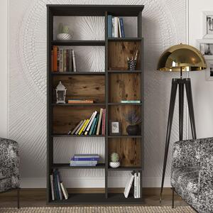 Biblioteca, Rustic Charm, UnicUtil, 90 x 35 x 183.6 cm, Maro - Antracit, UUBIB34