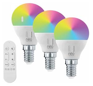 Immax NEO 07745CDO - Set de 3 becuri LED RGB+CCT reglabile E14/6W/230V Wi-Fi+telecomandă