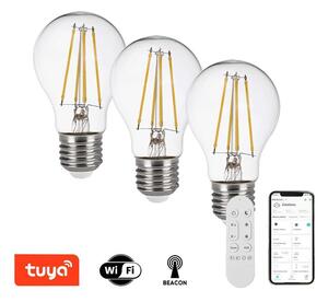 Immax NEO 07806CDO - Set de 3 becuri LED CCT dimabile E27/3W/230V Wi-Fi + telecomandă