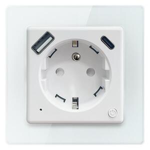 Immax NEO 07544L - Priză inteligentă E 16A/230V cu 1x USB-A + 1x USB-C PD 20W, Wi-Fi