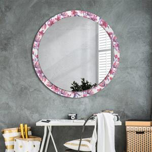 Oglinda rotunda cu rama imprimata Flori de acuarelă fi 100 cm