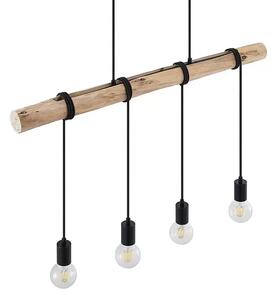 Ferris 4 Lustră Pendul Wood/Black - Lindby