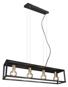 Ubanio 4 Lustră Pendul Black/Brass - Lindby
