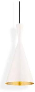 Beat Tall LED Lustră Pendul Glossy White/Brass- Tom Dixon