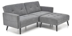 Set mobilier tapițat Houston 1732, Funcția de dormit, 55 kg, Gri, Tapiterie, Picioare: Lemn