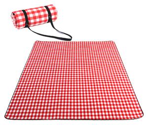 Pătură de picnic cu model roșu și alb 200 x 150 cm