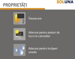 Rulou opac Soluna V9 uni albastru deschis 120x190 cm, incl. suport cu cleme de prindere