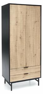 Dulap Mircavu 106Stejar artizan, Negru, 21x8x5cm, Uși dulapUși dulap: Cu balamale