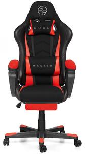 Guru Master GM2-R-L, scaun de gaming, elegant, ergonomic, rotativ, cu suport picioare, negru/verde